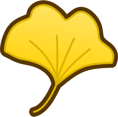 An illustrated ginkgo leaf